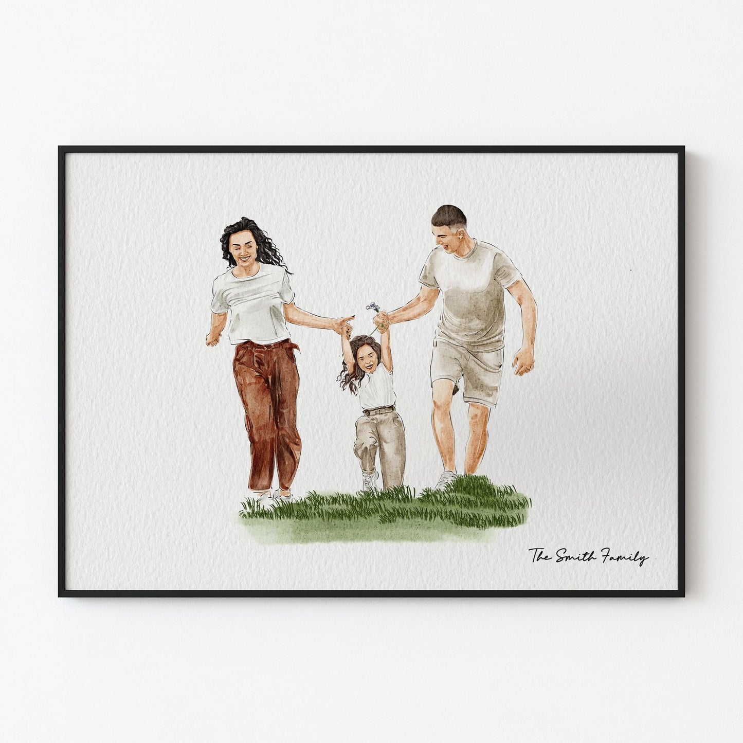 Watercolor Hand Drawn Custom Portrait