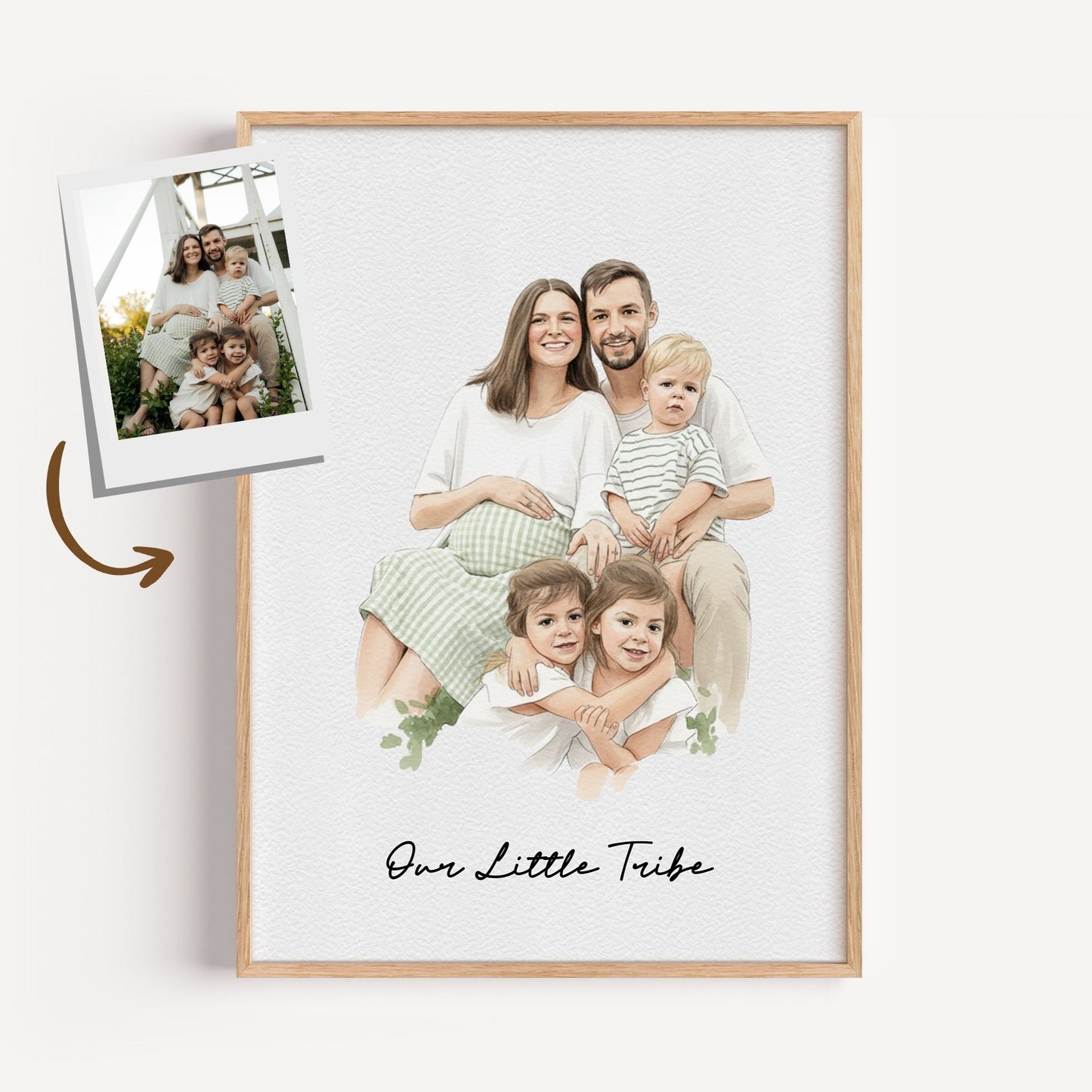 Watercolor Hand Drawn Custom Portrait