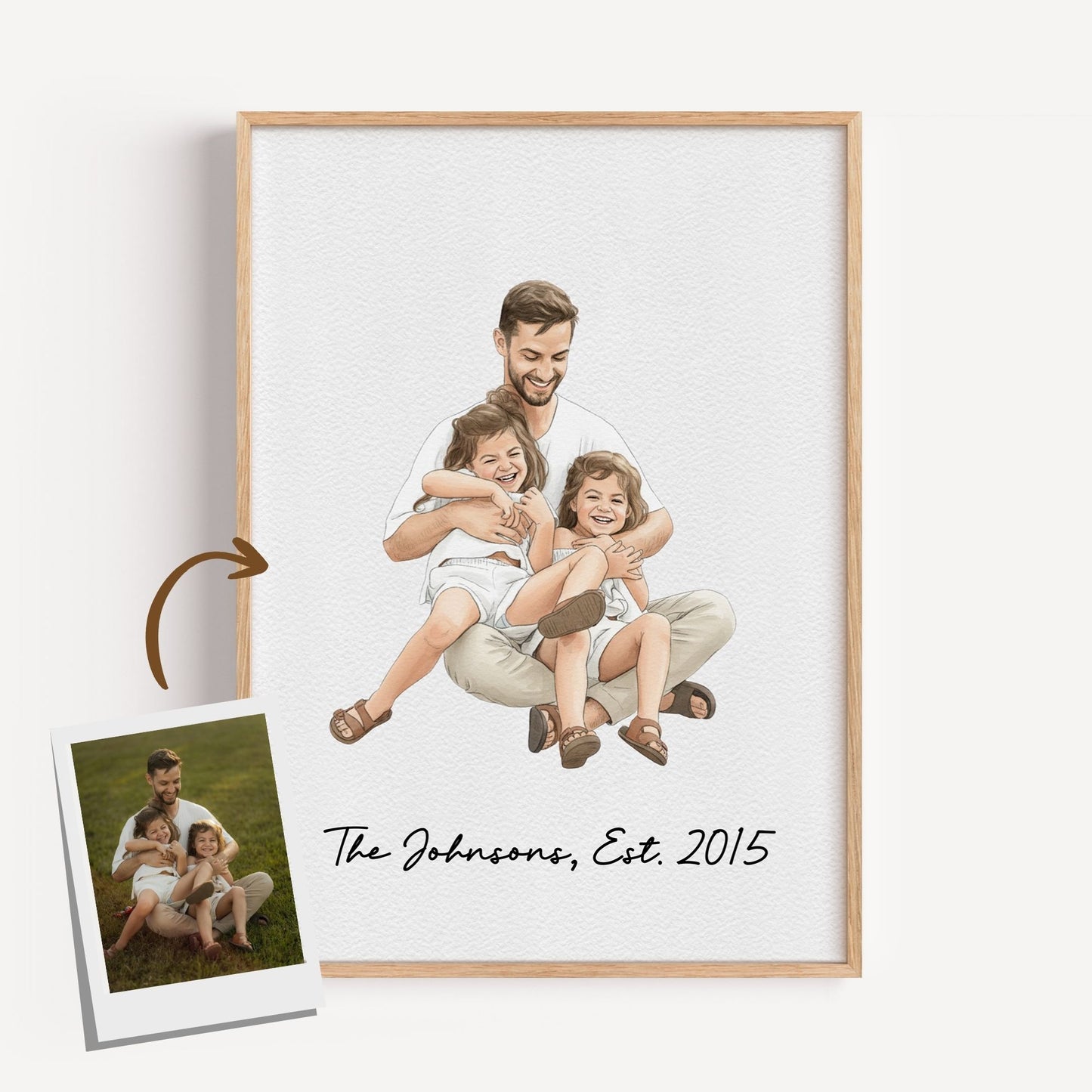 Watercolor Hand Drawn Custom Portrait