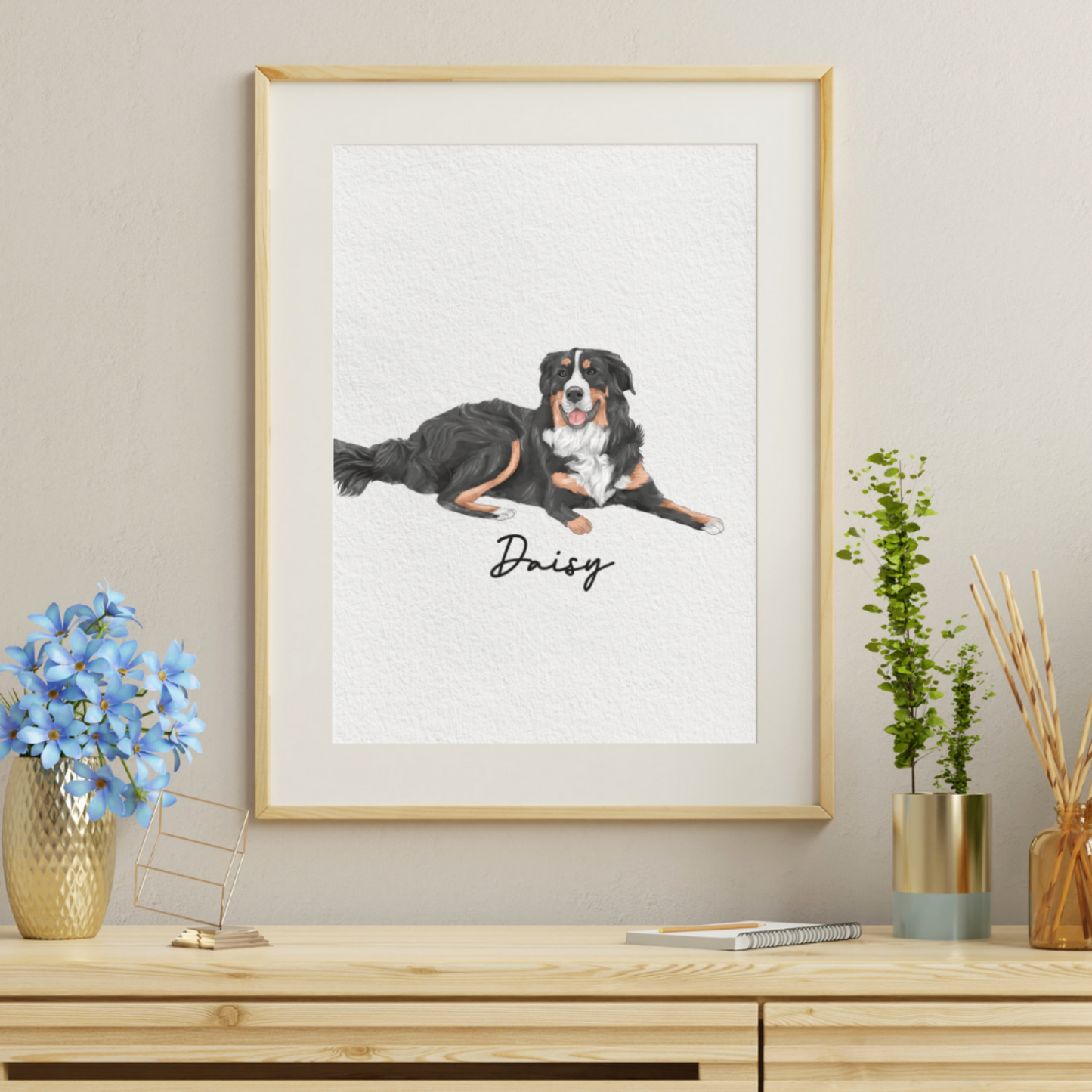 Minimal Hand Drawn Watercolor Pet Portraits