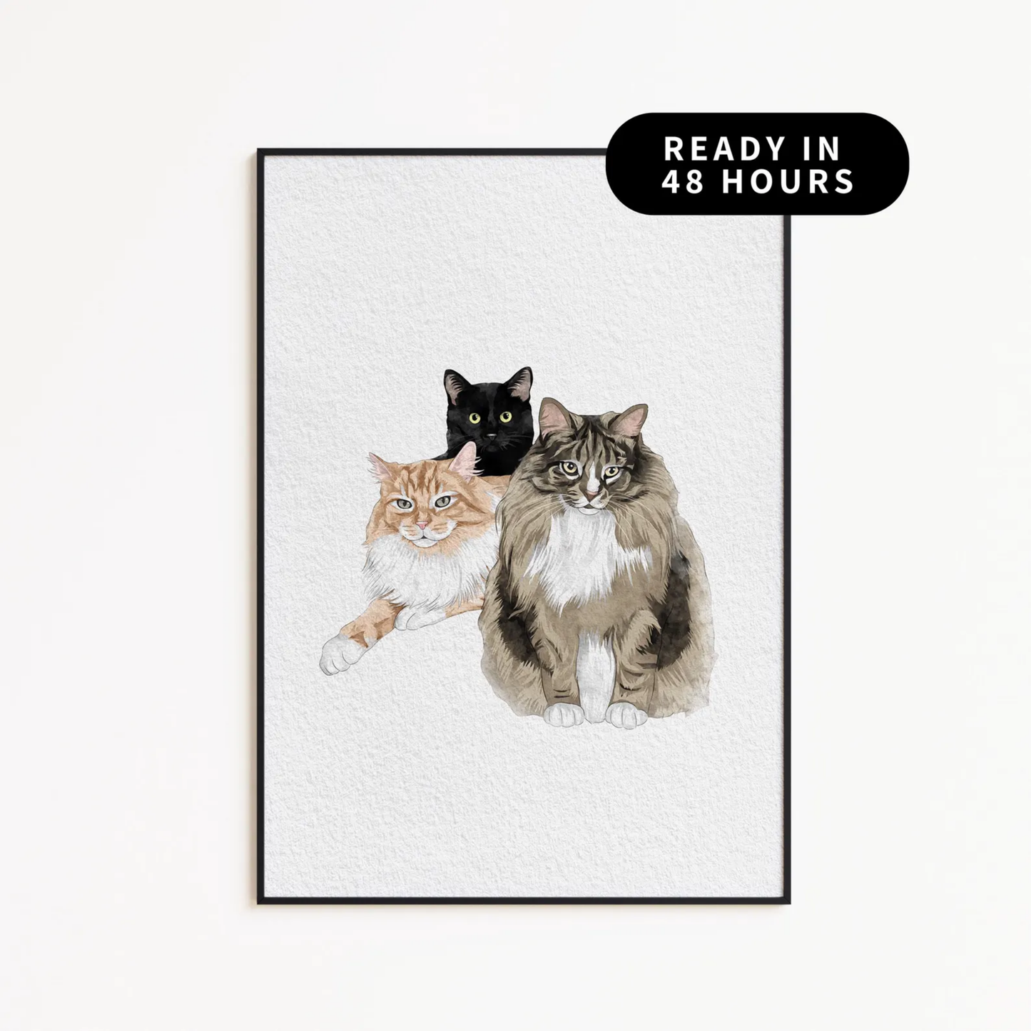 Minimal Hand Drawn Watercolor Pet Portraits