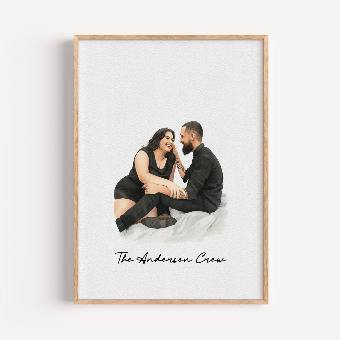 Watercolor Hand Drawn Custom Portrait