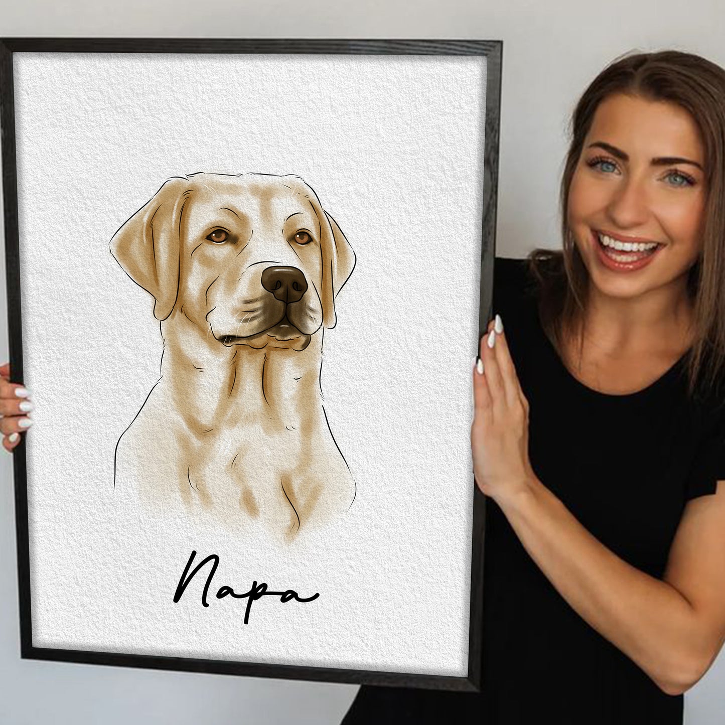 Minimal Hand Drawn Watercolor Pet Portraits