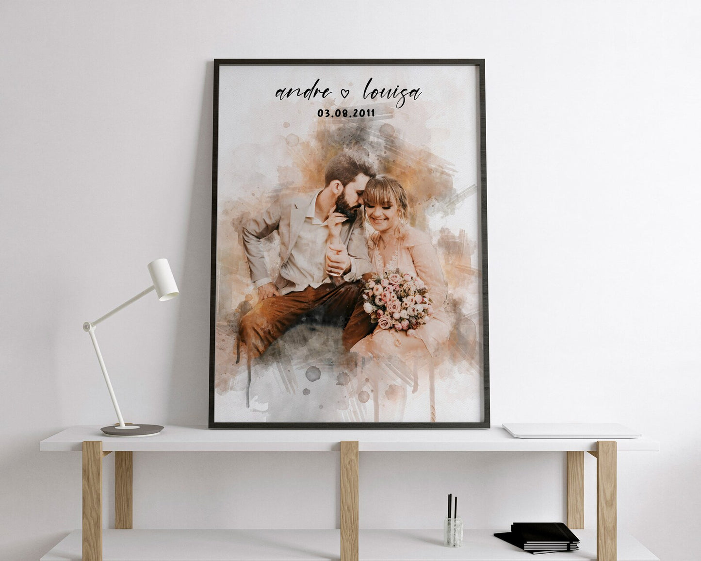 Minimal Watercolor Custom Portrait