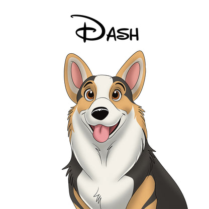 Disneyfy Pet Cartoon Hand Drawn Portrait