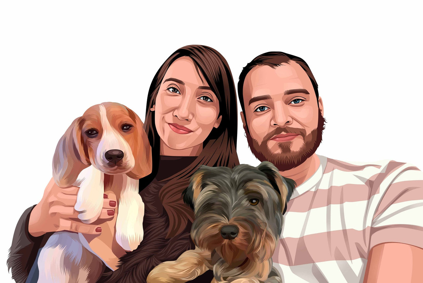 Cartoon Hand Drawn Custom Portrait
