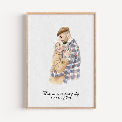 Watercolor Hand Drawn Custom Portrait