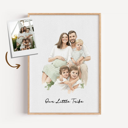 Watercolor Hand Drawn Custom Portrait