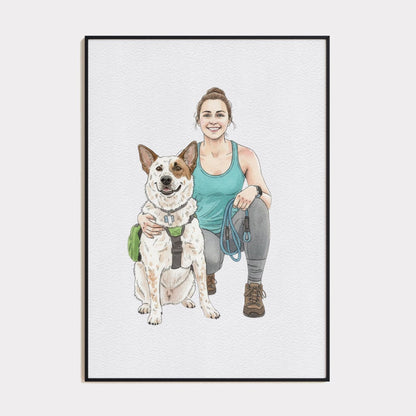 Watercolor Hand Drawn Custom Portrait