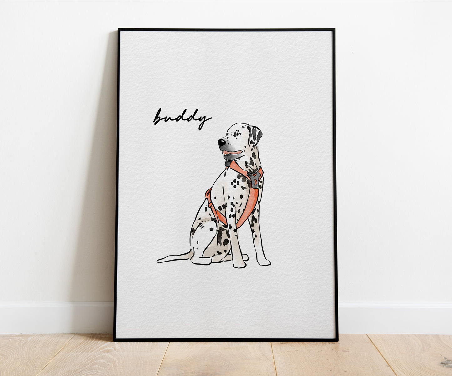 Minimal Hand Drawn Watercolor Pet Portraits