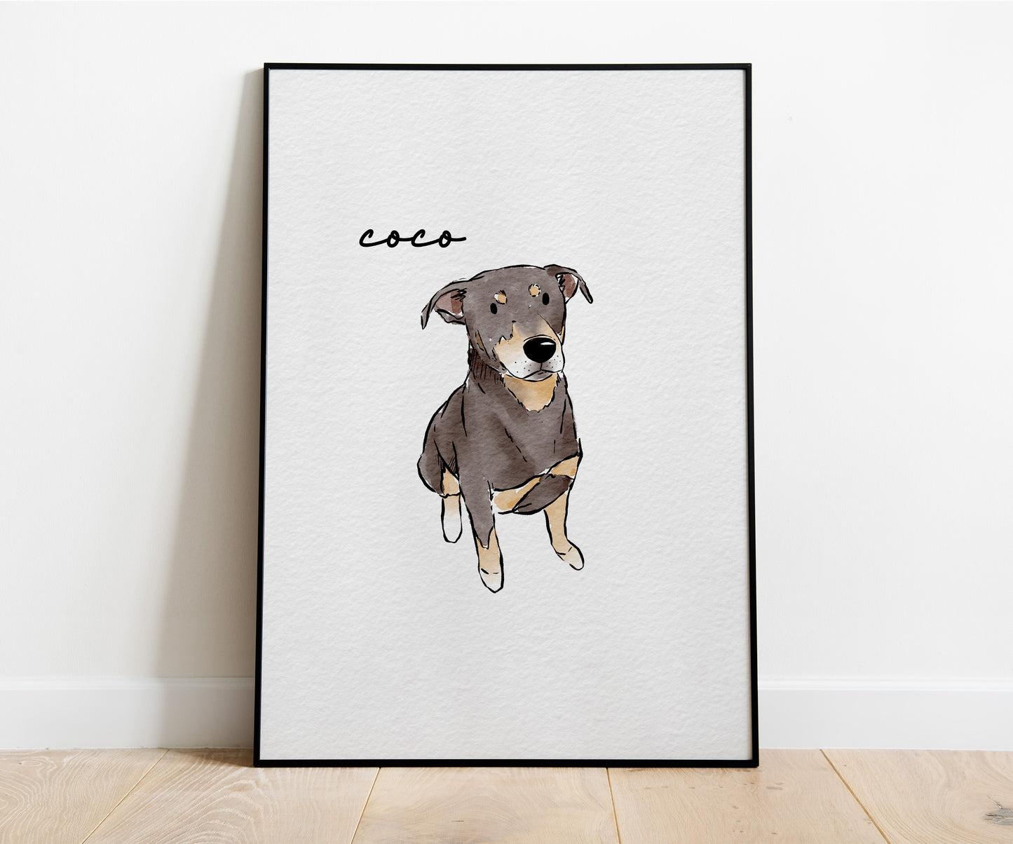 Minimal Hand Drawn Watercolor Pet Portraits