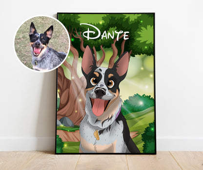 Disneyfy Pet Cartoon Hand Drawn Portrait