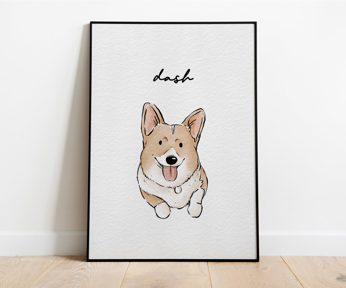 Minimal Hand Drawn Watercolor Pet Portraits