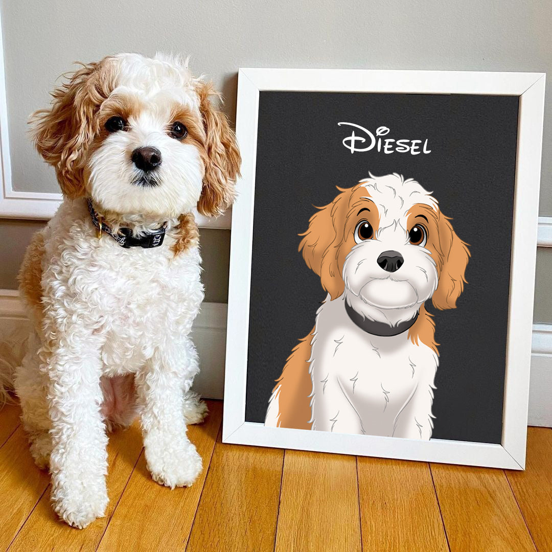 Disneyfy Pet Cartoon Hand Drawn Portrait