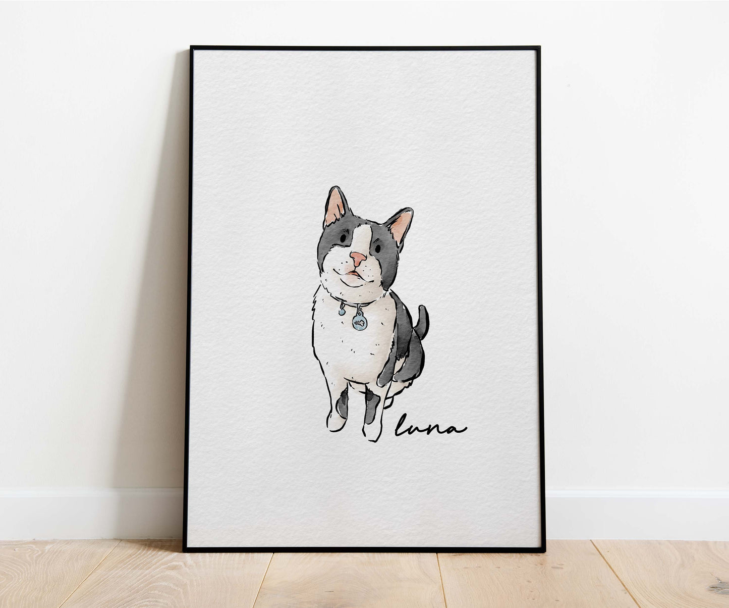 Minimal Hand Drawn Watercolor Pet Portraits