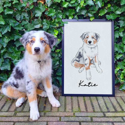 Minimal Hand Drawn Watercolor Pet Portraits
