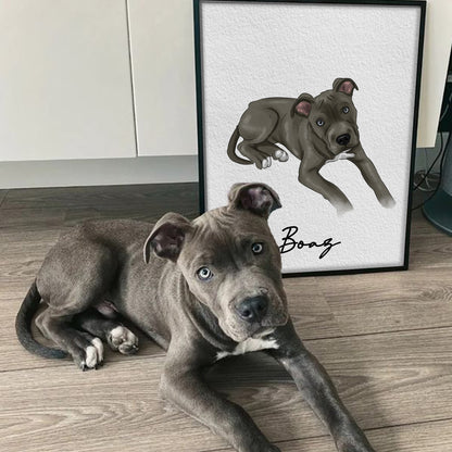 Minimal Hand Drawn Watercolor Pet Portraits