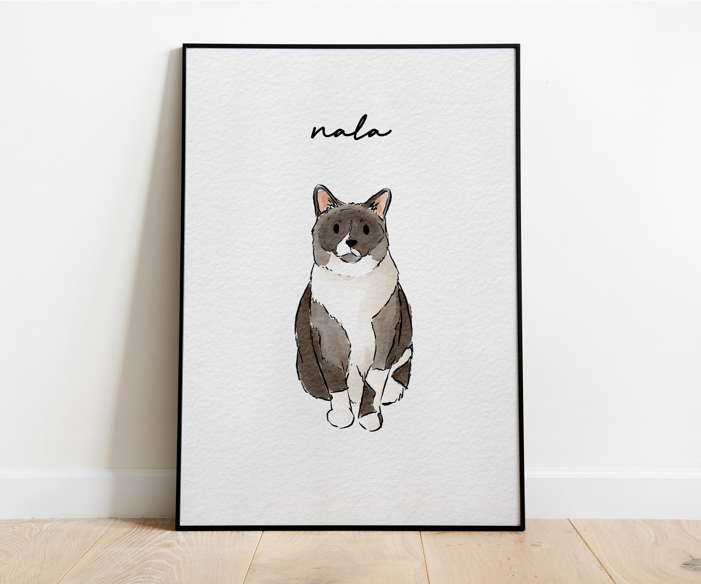 Minimal Hand Drawn Watercolor Pet Portraits