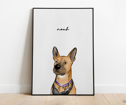 Minimal Hand Drawn Watercolor Pet Portraits