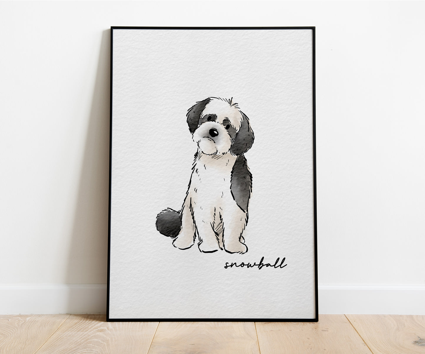 Minimal Hand Drawn Watercolor Pet Portraits