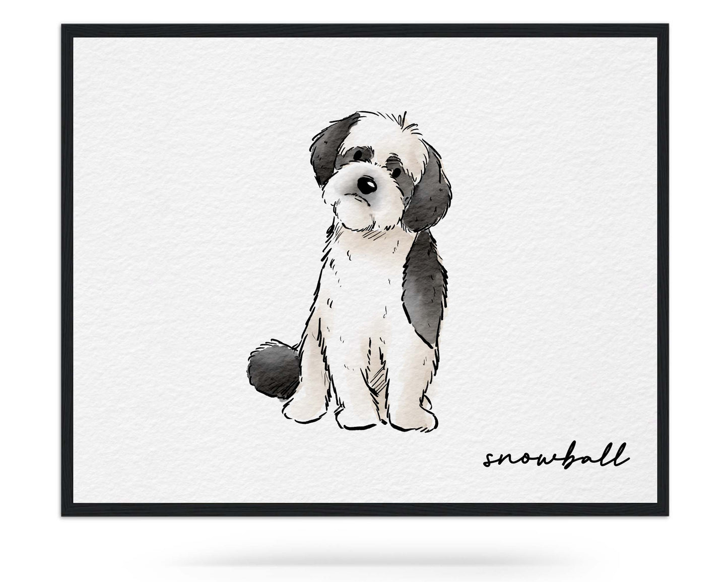 Minimal Hand Drawn Watercolor Pet Portraits