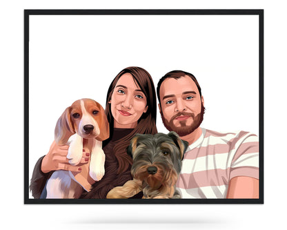 Cartoon Hand Drawn Custom Portrait