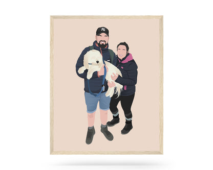 Faceless Hand Drawn Custom Portrait